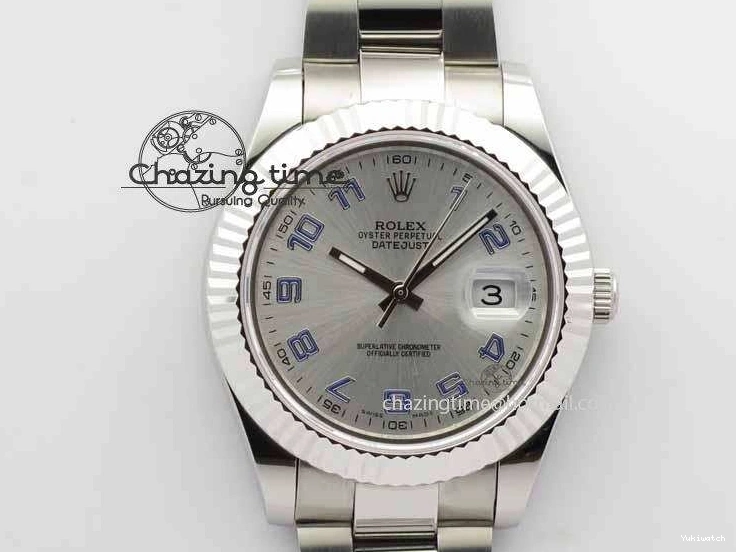 41mm Blue Maker SS Dial SA3136 Bracelet Arabic Silver SS Best On BP 116334 Edition II DateJust 0223